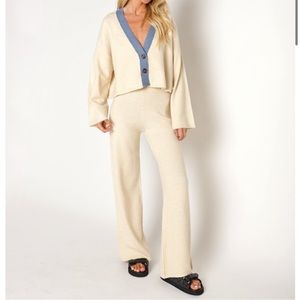 Beach Riot cream sweater knit pants